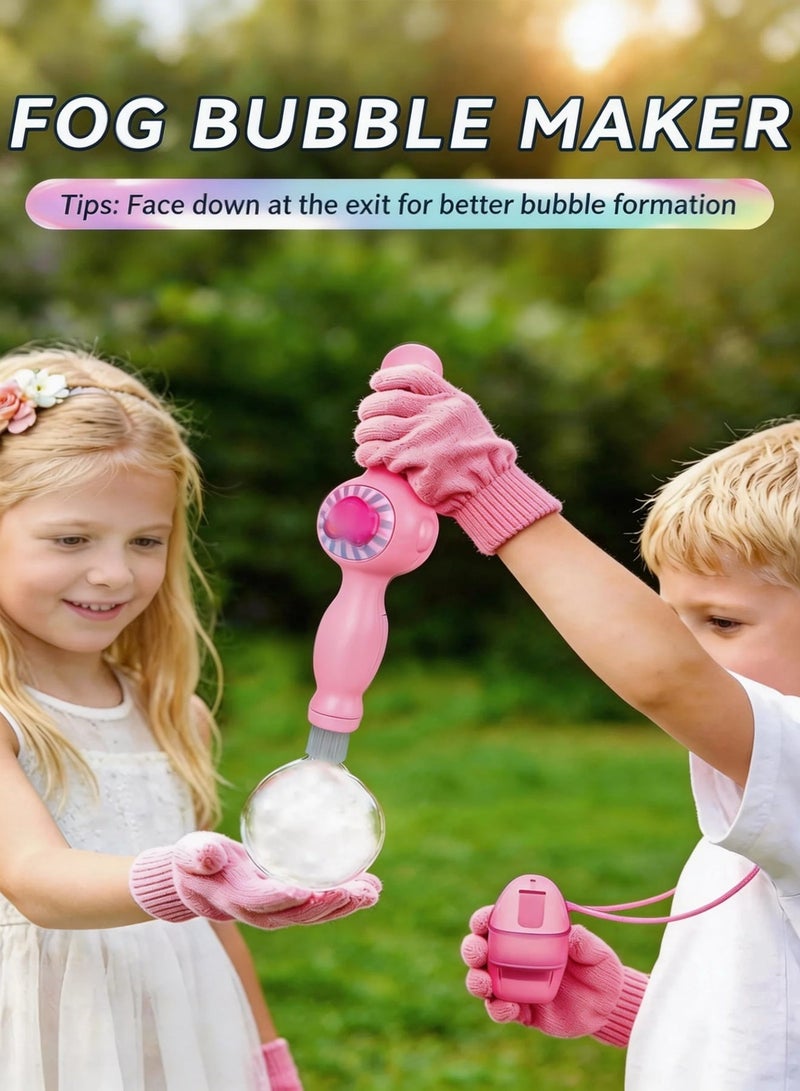 Paka Rabbit Colored Smoke Bubble Machine, Bubble Machine Elastic Bubble Mist Bubble Machine with elastic smoke effect, lightweight design, interactive bubbles, colored lights (pink) - Image 3
