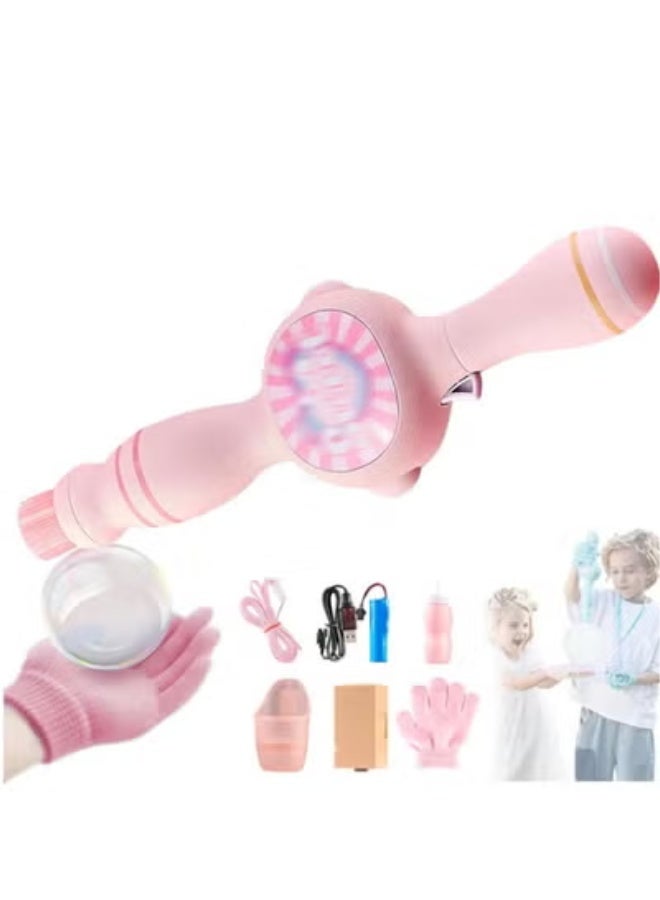 Paka Rabbit Colored Smoke Bubble Machine, Bubble Machine Elastic Bubble Mist Bubble Machine with elastic smoke effect, lightweight design, interactive bubbles, colored lights (pink) - Image 1