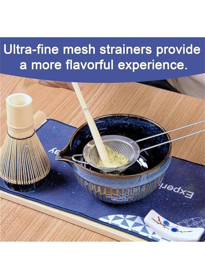 عربست مجموعة 7 قطع من خِيز الشاي الأخضر مع وعاء بسعة 17.6 أوقية وقدح، مجموعة مراسم شاي يابانية، خيز الخيز الطبيعي ومغرفة وحامل سيراميك ومصفاة ومنشفة، أفضل هدية للمبتدئين وعشاق الشاي الأخضر - Image 5