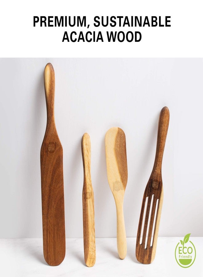Mad Hungry As Seen on TV, Mad Hungry Spurtle 4pc Set, Acacia Premium Wood Finish, Cooking Utensils For Non Stick Cookware, Baking, Whisking, Smashing, Scooping, Spreading, Serving and More. - Image 5