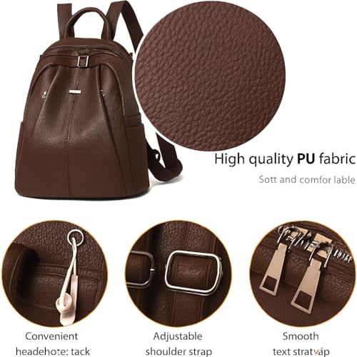 MUCHOVA Laptop Backpack for Women School Bag for Teens Stylish Premium Bag for Girls Classic Lightweight Handfree Shoulder Bag Teen Girls (Black) (Chocolate) - Image 4