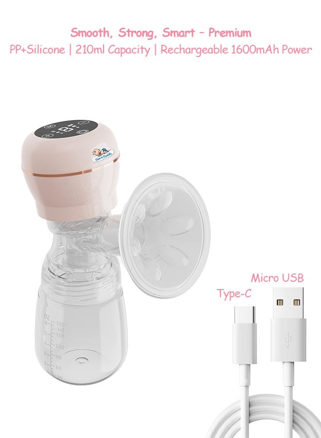 لطف وحضن شفاط حليب كهربائي مع شاشة LED | حلمة ناعمة تحاكي الرضاعة الطبيعية ووسادة تدليك | تحكم بالأزرار اللمسية | يعزز تدفق الحليب بشفط لطيف | بدون ألم ومحمول للأمهات - Image 2