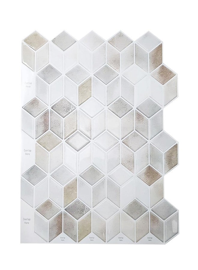 DAGOU10 Pcs Peel and Stick Backsplash 3D Wall Tiles,Self-Adhesive,Oil Proof,Waterproof, Removable Wall Panels for Kitchen & Bathroom,Modern Design, Easy Install (10.7ft，11.8 * 11.8 inch) (White) - Image 1