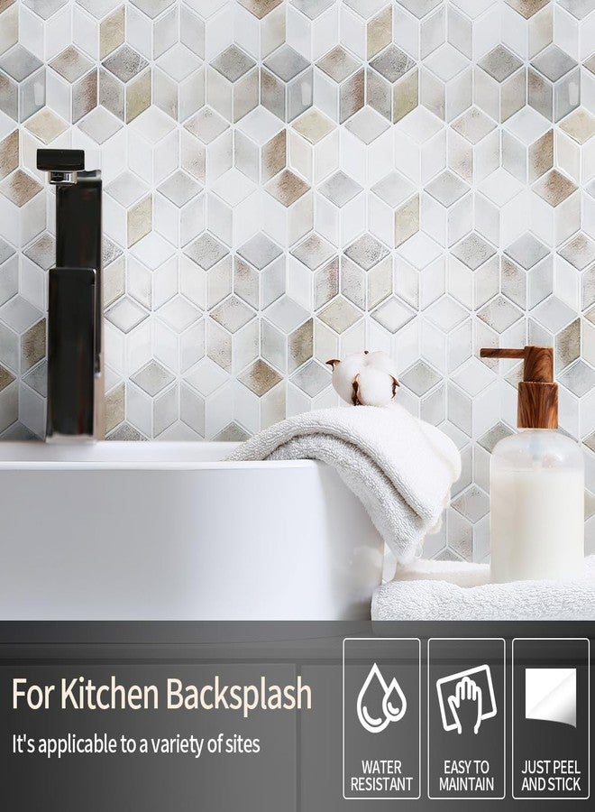 DAGOU10 Pcs Peel and Stick Backsplash 3D Wall Tiles,Self-Adhesive,Oil Proof,Waterproof, Removable Wall Panels for Kitchen & Bathroom,Modern Design, Easy Install (10.7ft，11.8 * 11.8 inch) (White) - Image 4
