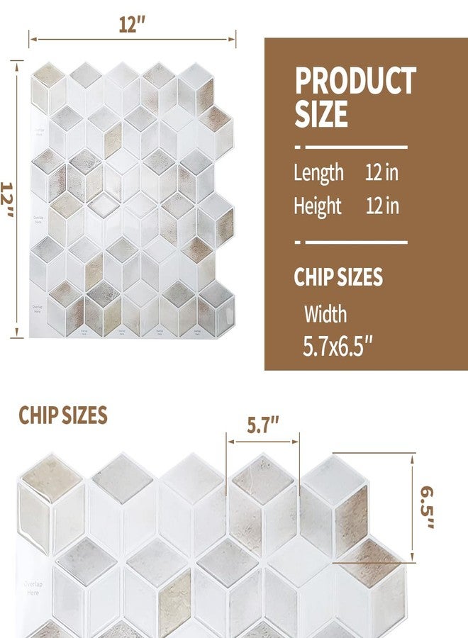 DAGOU10 Pcs Peel and Stick Backsplash 3D Wall Tiles,Self-Adhesive,Oil Proof,Waterproof, Removable Wall Panels for Kitchen & Bathroom,Modern Design, Easy Install (10.7ft，11.8 * 11.8 inch) (White) - Image 2