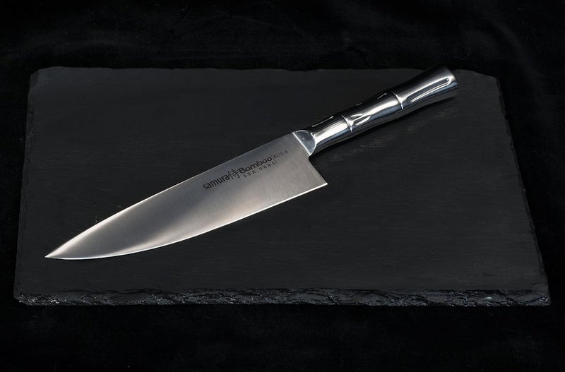 SAMURA BAMBOO Chefs Knife 80200 mm Premium Japanese Steel Ergonomic Handle Razor Sharp Blade - Image 2