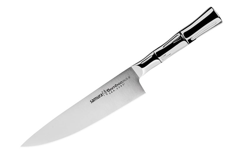 SAMURA BAMBOO Chefs Knife 80200 mm Premium Japanese Steel Ergonomic Handle Razor Sharp Blade - Image 1
