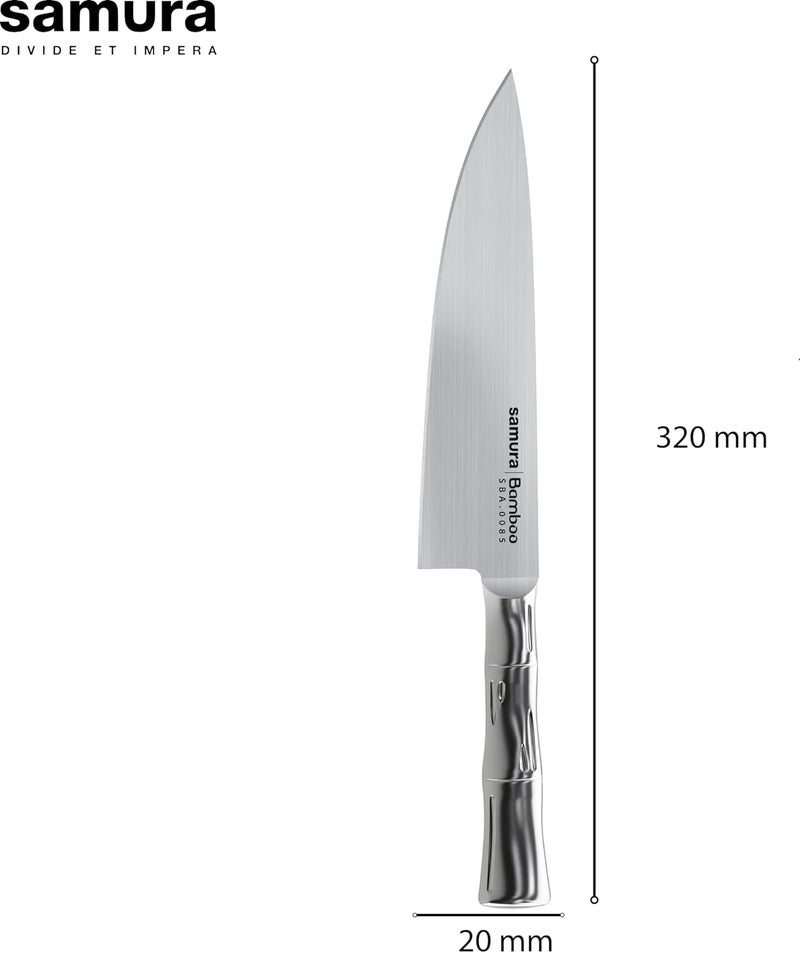 SAMURA BAMBOO Chefs Knife 80200 mm Premium Japanese Steel Ergonomic Handle Razor Sharp Blade - Image 3