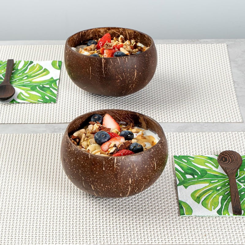 Restaurantware  Coco Casa 21 Ounce Coconut Bowl 1 Reusable Handcrafted Bowl  For Warm And Cold Foods Washable By Hand Coconut Smoothie Bowl For Smoothies And Salads Kitchen Decor Brown - Image 3