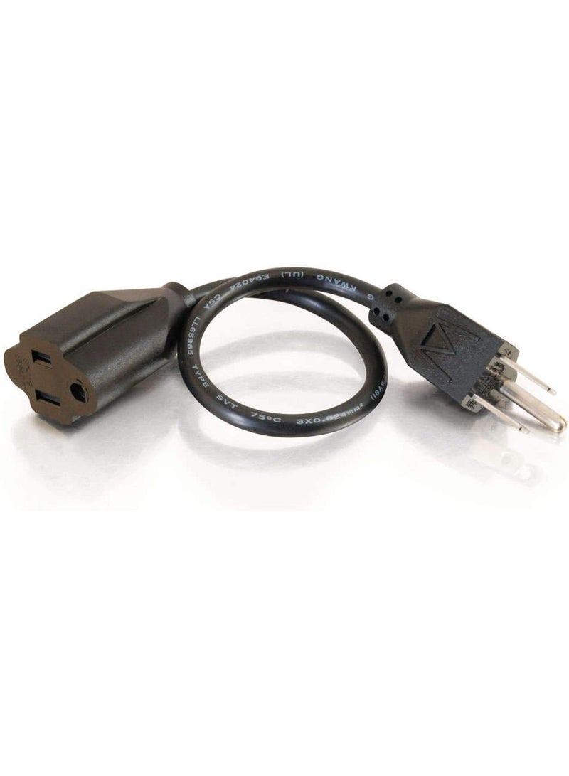 C2G C2G 1FT Premium Universal Extension Cord - Power Extension Cord for TV, Computer, Monitor, Appliance & More (03137)  - Image 1