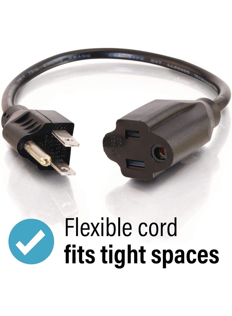 C2G C2G 1FT Premium Universal Extension Cord - Power Extension Cord for TV, Computer, Monitor, Appliance & More (03137)  - Image 2