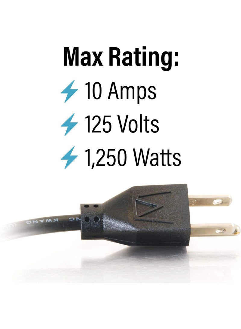 C2G C2G 1FT Premium Universal Extension Cord - Power Extension Cord for TV, Computer, Monitor, Appliance & More (03137)  - Image 4