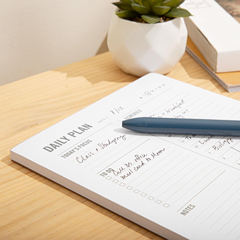 Two Tumbleweeds Daily Planner Notepad with Hourly Schedule - ADHD Planner, Time Block Planning Pad, Desktop To Do List, College Supplies - 6 x 9â€ - 50 Undated Sheets - Image 3