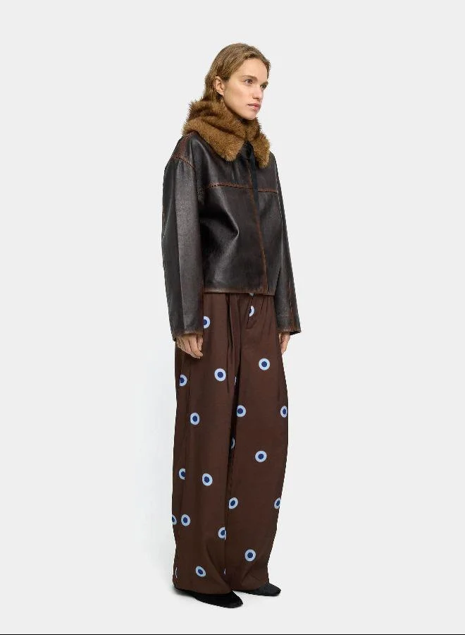 PARFOIS Multicolour Fluid printed trousers with a circle print for Women | Best Price UAE