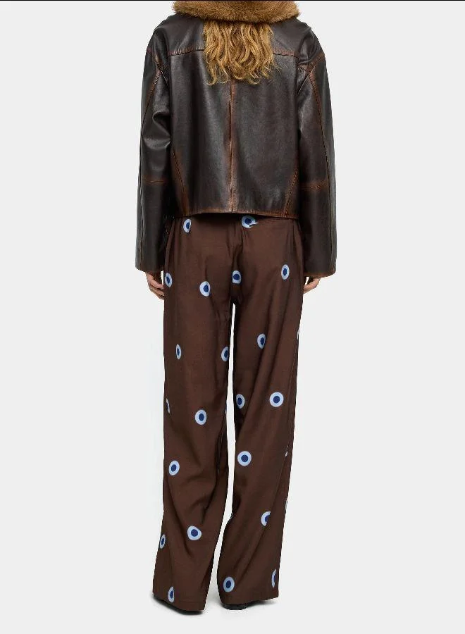 PARFOIS Multicolour Fluid printed trousers with a circle print for Women | Best Price UAE