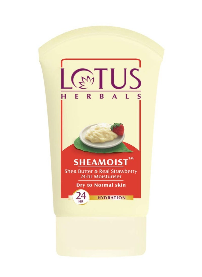 LOTUS HERBALS Sheamoist Shea Butter And Real Strawberry 24 Hour Moisturiser 