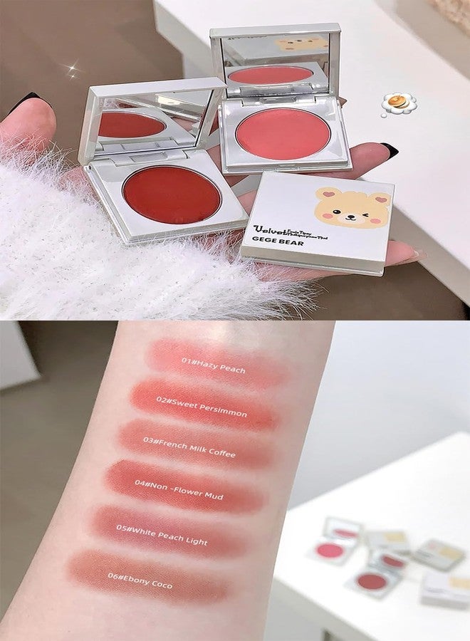 Gege Bear Velvet Feels Tipsy Multipurpose Mud | Creamy Blush for Cheeks | Jelly Texture Tint | Velvet Lipstick + soft Cream blush | Long-lasting Wear Cheek glow | Lightweight Compact Makeup for Glam Looks | Smooth Finish | for women & girls (05# White Peach Light, 2.5g) - Image 2