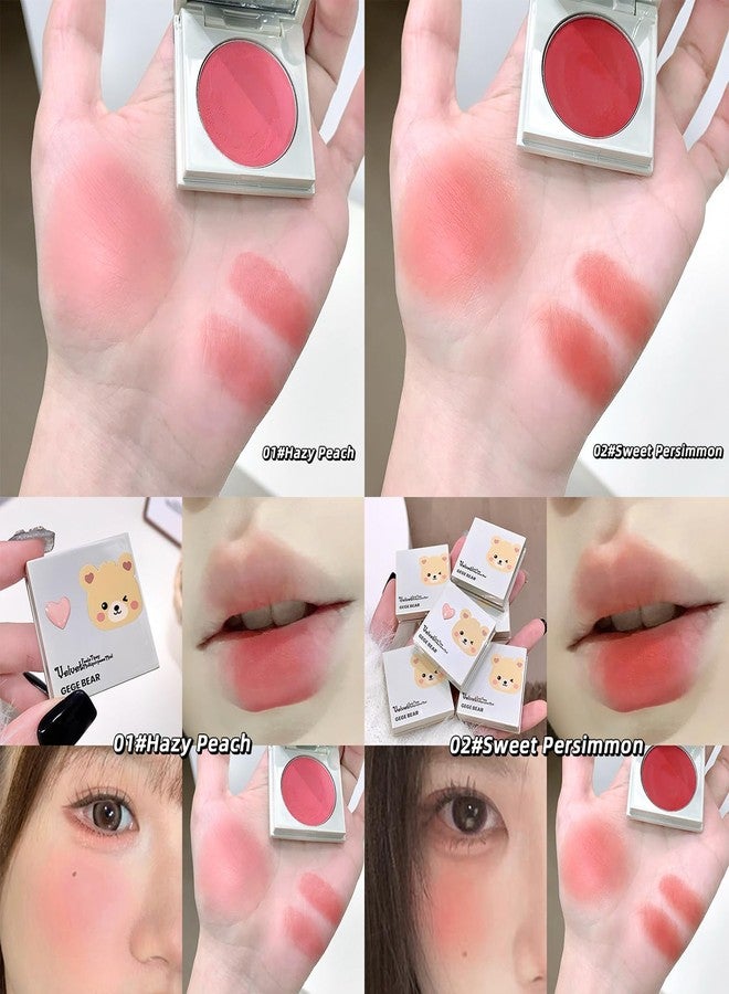 Gege Bear Velvet Feels Tipsy Multipurpose Mud | Creamy Blush for Cheeks | Jelly Texture Tint | Velvet Lipstick + soft Cream blush | Long-lasting Wear Cheek glow | Lightweight Compact Makeup for Glam Looks | Smooth Finish | for women & girls (05# White Peach Light, 2.5g) - Image 3