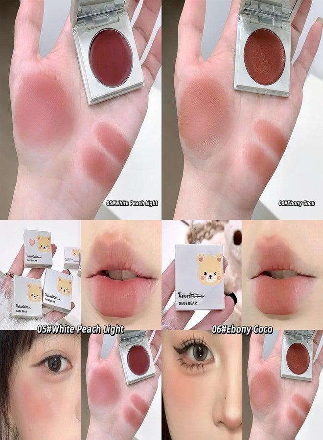 Gege Bear Velvet Feels Tipsy Multipurpose Mud | Creamy Blush for Cheeks | Jelly Texture Tint | Velvet Lipstick + soft Cream blush | Long-lasting Wear Cheek glow | Lightweight Compact Makeup for Glam Looks | Smooth Finish | for women & girls (05# White Peach Light, 2.5g) - Image 5
