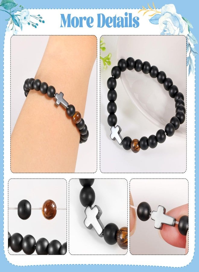 HOWAF First Holy Communion Card for Grandson & Black Natural Stone Cross Bracelet, Gift Box for 1st Holy Communion Gifts for Grandson - Image 3
