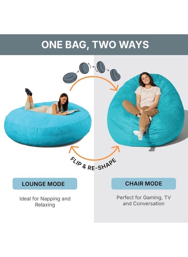Comfy XXL Cocoon Aqua Blue Bed size Family Bean Bag 135 x 135 Cm - Image 4