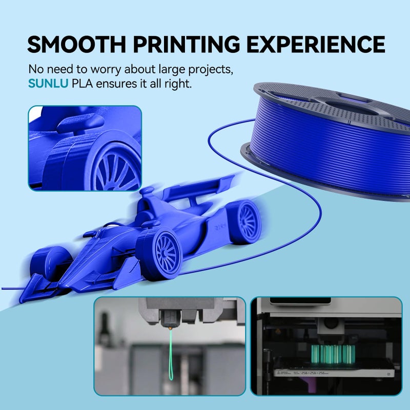 SUNLU 3D Printer Filament, Neatly Wound PLA Filament 1.75 mm, Dimensional Accuracy +/- 0.02mm, Fit Most FDM 3D Printers, 1kg Spool (2.2lbs), 330 Meters, Transparent 3D Printing Filament, Clear Red - Image 3