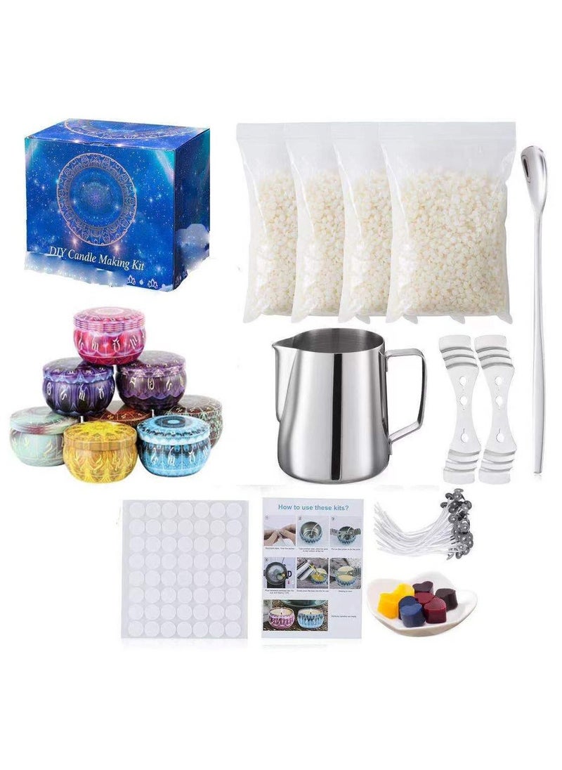 Generic Candle Making Kit DIY Handmade Candle Craft Tools Including Beeswax Wicks Tin Cans Spoons Wax Wicks and Other Candle Making Tools  - Image 1