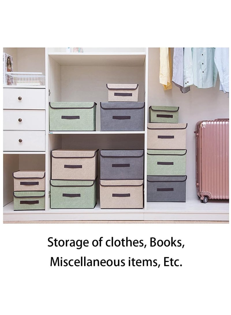 Storage Bins, 2 Pack Foldable Closet Organizer with Lid, Storage Box for Cloth, Underwear, Toy (One Large  One Small)  - Image 3