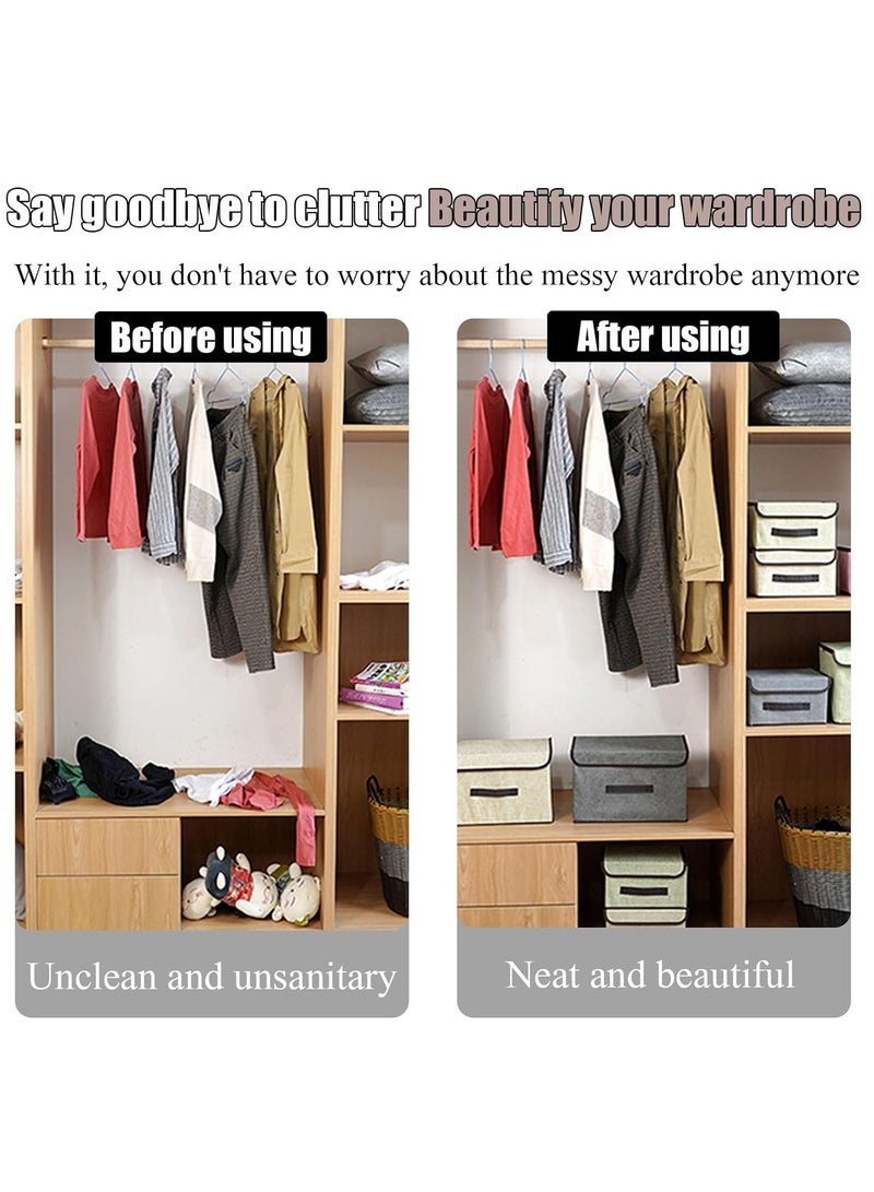 Storage Bins, 2 Pack Foldable Closet Organizer with Lid, Storage Box for Cloth, Underwear, Toy (One Large  One Small)  - Image 4