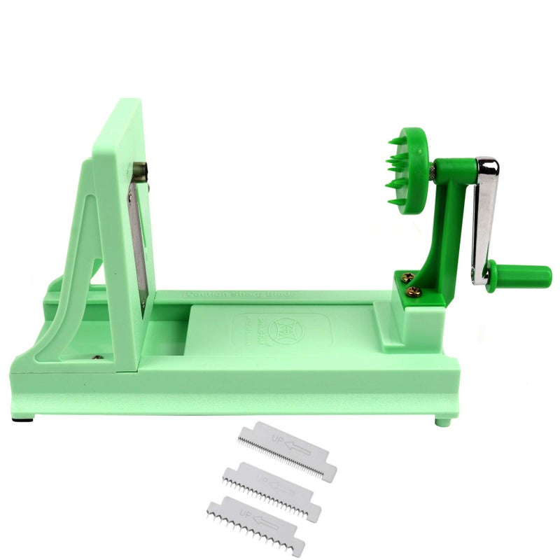 Vollum Japanese Turning Vegetable Spiralizer, Veggie Spiralizer For Fresh Zucchini, Squash, Butternut Squash with 1 Straight-Edged Blade and 3 Serrated Blades Multiple - Image 1