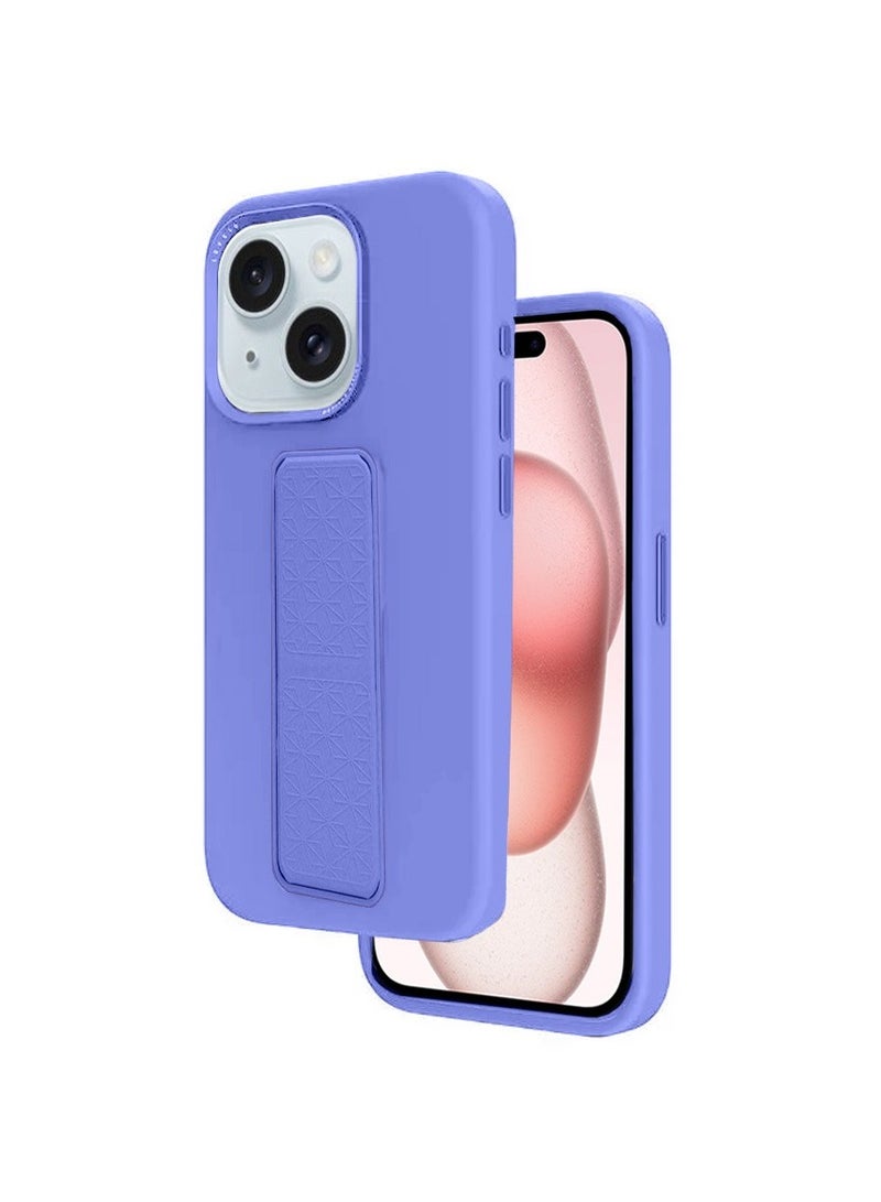 Techie Soft Smooth Silicone Cover With Magnetic Secure Hand Grip Case and Inner Microfiber Lining for Apple iPhone 15 – Purple - Image 1