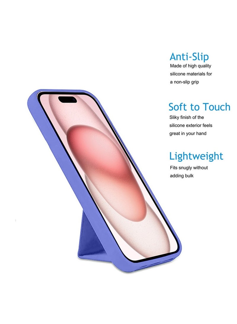 Techie Soft Smooth Silicone Cover With Magnetic Secure Hand Grip Case and Inner Microfiber Lining for Apple iPhone 15 – Purple - Image 3
