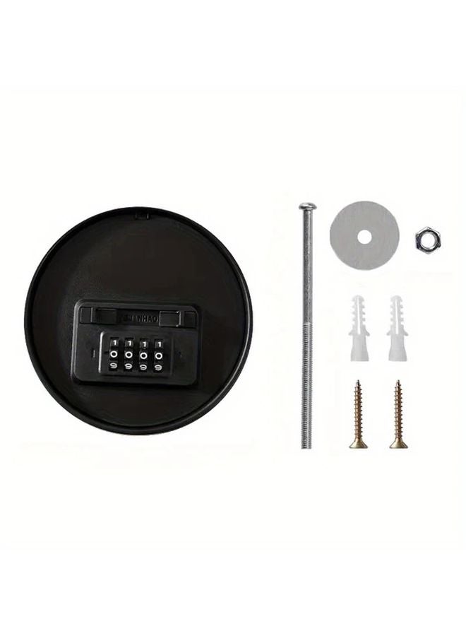 Black Wall Mounted Combination Lock Box Secure Code Key Storage for Money and Cards - Image 1