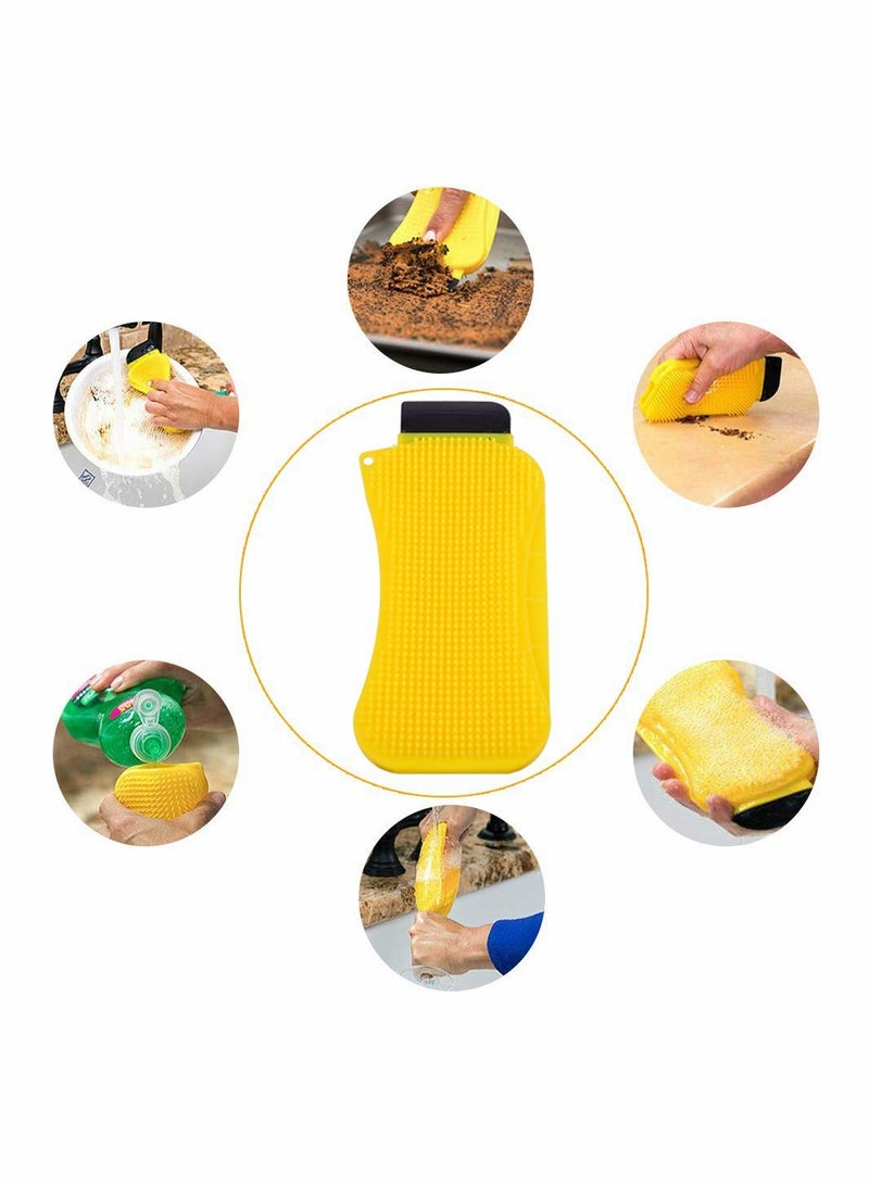 3-in-1 Reusable Silicone Dish Sponge Set, Safe for Pans, Ideal for Kitchen and Bathroom Cleaning, Perfect for Dishes, Bowls, Pots, Fruits and Vegetables - Image 4