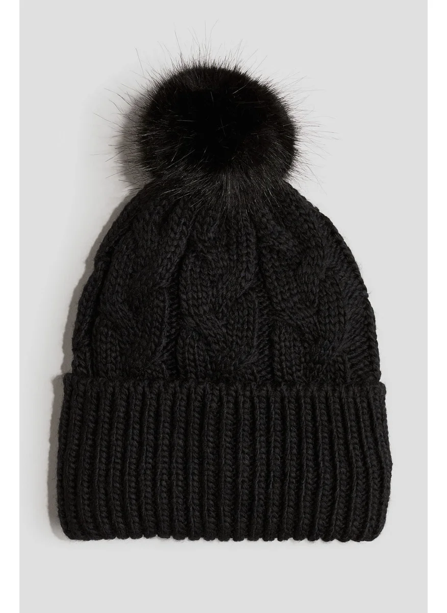 H&M Cable-Knit Pompom Beanie