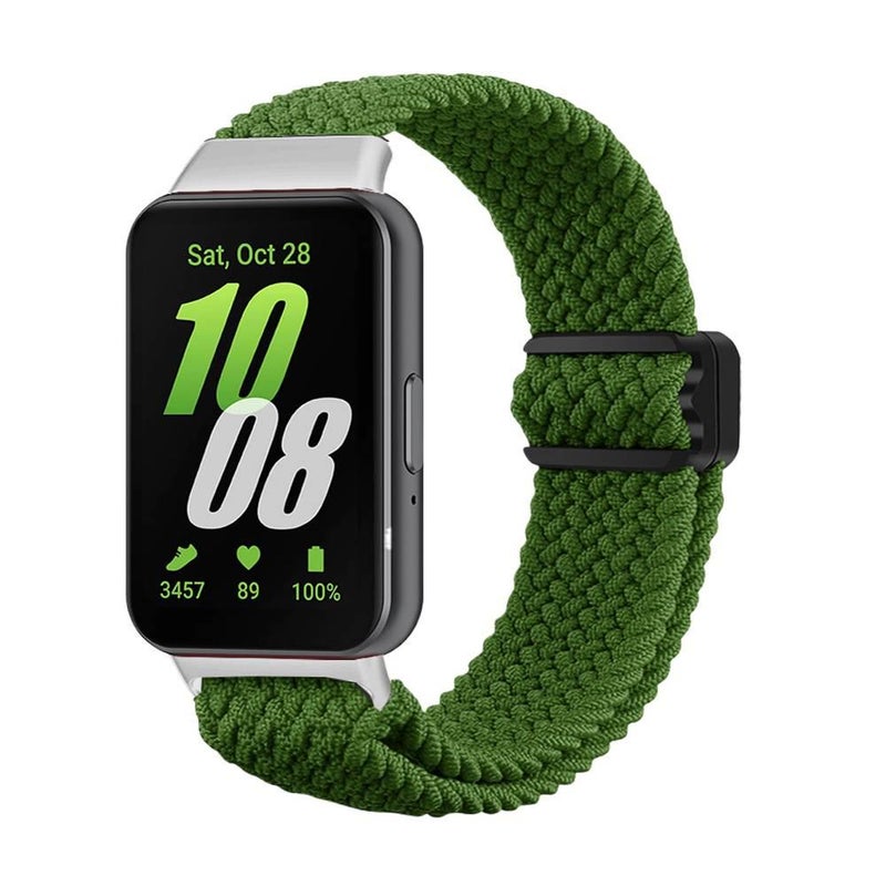 سوار ساعة ذكية سوار نايلون حلقي متوافق باللون أسود قابل للتعديل مع Samsung Galaxy Watch بملاءمة قابلة للتعديل وحزام بديل - Image 4