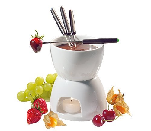 Cilio Porcelain Chocolate Fondue Set, White, 5-Inch by 10-Inch - Image 1