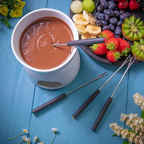 Cilio Porcelain Chocolate Fondue Set, White, 5-Inch by 10-Inch - Image 5