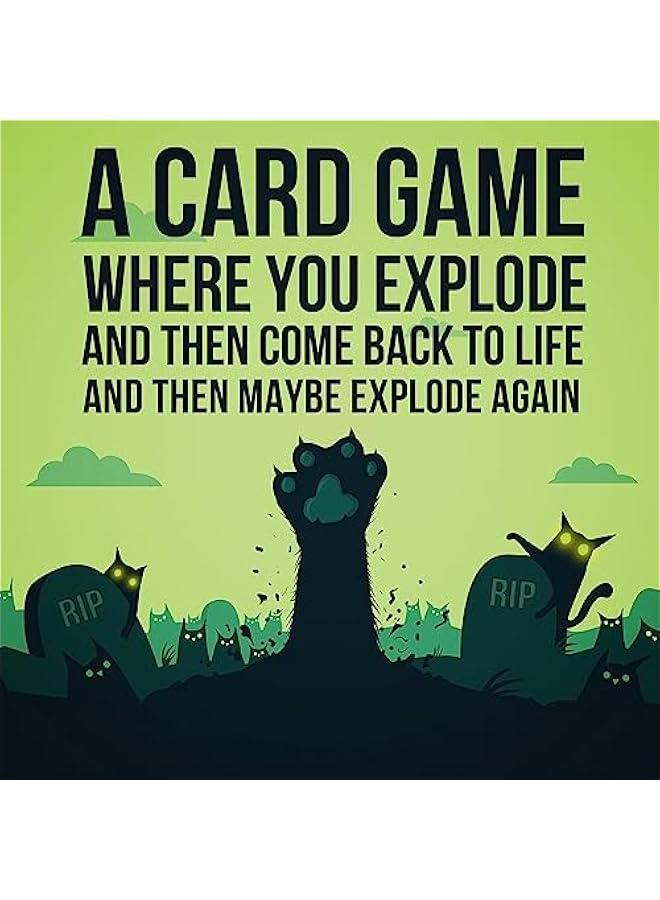 Exploding Kittens تقدم Zombie Kittens - ألعاب بطاقات عائلية ممتعة للبالغين والمراهقين والأطفال للترفيه الليلي، 2-5 لاعبين - للأعمار من 7 سنوات فما فوق - 61 بطاقة - Image 3
