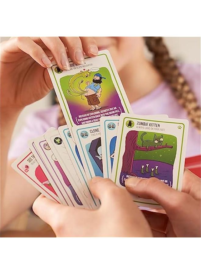 Exploding Kittens تقدم Zombie Kittens - ألعاب بطاقات عائلية ممتعة للبالغين والمراهقين والأطفال للترفيه الليلي، 2-5 لاعبين - للأعمار من 7 سنوات فما فوق - 61 بطاقة - Image 4