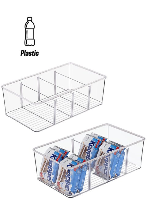 2 PACK Food Storage Organizer Bin Box Container ,Fridge Organization