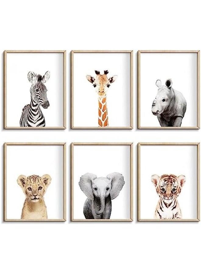 calmart Nursery Baby Room Wall Art Decor, Jungle Nursery Baby Animals Nursery Decorations, Cute Nursery Safari Decor Baby Bedroom Decorate(8"x10", UNFRAMED)(Jungle) - Image 1
