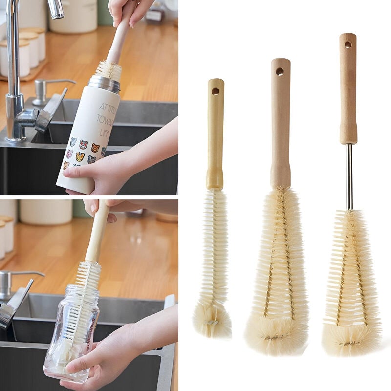 "Water Bottle Cleaning Brush - Effective Rust Proof and Durable Wood Handle - High Quality and Affordable!" - Generic - Image 1