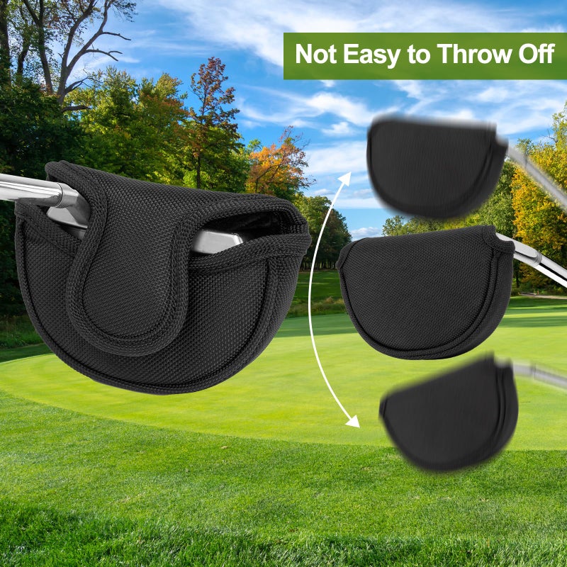 brdejc Golf Putter Covers Mallet Putter Headcover Golf Putter Headcovers with Magnetic Closure Golf Club Cover Golf Headcover for Most Brand (for Mallet Putter 2) - Image 4