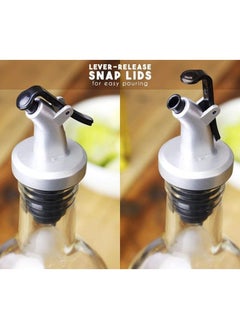 Alissa Glass Oil Bottle and Vinegar Pouring Dispenser, Condiment Set, Cruet, Seasoning for Dining Table and Kitchen, Airtight and Non-drip Bottle Stoppers, Glass (Pack of 2) (250ml)  - Image 4