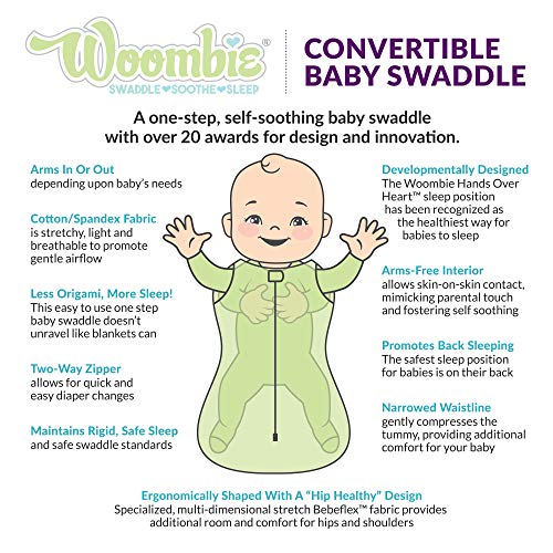 Woombie Convertible Swaddle Blanket with Vent, Twilight/Heathered Gray, 5-13 Pound - Image 2