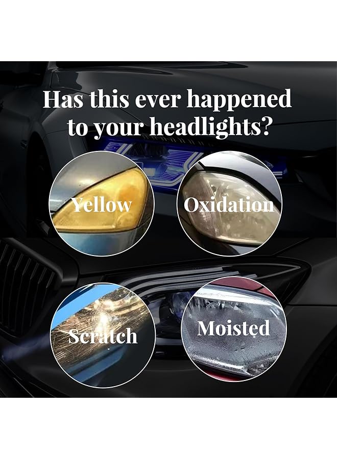 HONPOLO Headlight Restoration Liquid - 50Ml Headlight Coating And Refinishing Solution - Includes Sponge - Restores Clarity And Brightness - Uv Protection - Enhances Visibility And Safety  - Image 2