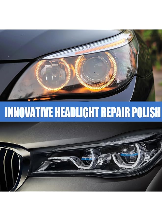 HONPOLO Headlight Restoration Liquid - 50Ml Headlight Coating And Refinishing Solution - Includes Sponge - Restores Clarity And Brightness - Uv Protection - Enhances Visibility And Safety  - Image 3
