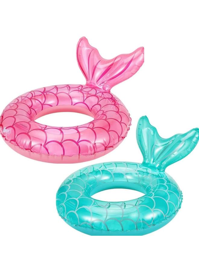 Cross Border Ins Thickened Cyber Celebrity Mermaid Inflatable Swimming Ring Adult PVC Inflatable Swimming Ring Swimming Underarm Ring-Color:Mermaid Pink Swimming Ring-Specifications:90#  - Image 4