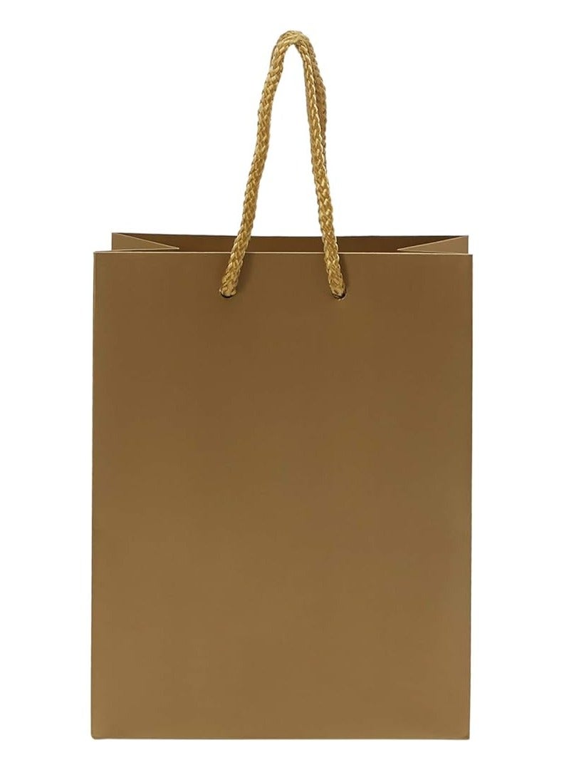 Party Time 12-Pieces 23x18x4cm Gold Paper Bags, Party Gift Bag For Birthday, Wedding, Souvenir Bags - Party Supplies